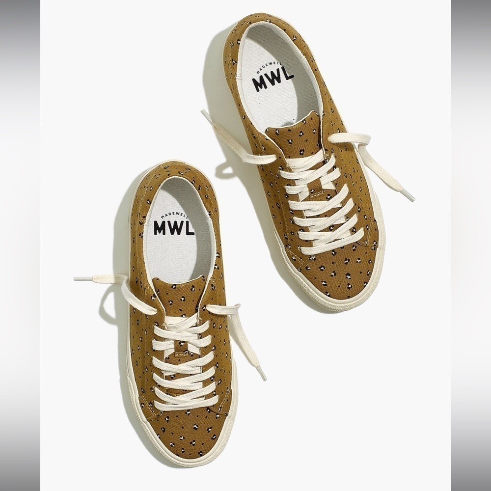 Madewell Sidewalk Low-Top Sneakers in Mini Leopard (Re)sourced Canvas size 6
